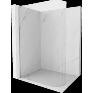 Mexen Kioto-R L заоблена преграда за душ Walk-in 90 x 200 см, прозрачна, четка никел - 800-090-103-97-06 (800-090-103-97-06)