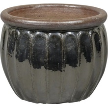 Lafiora Kvetináč glazovaná keramika 48 x 38 cm tmavozelená