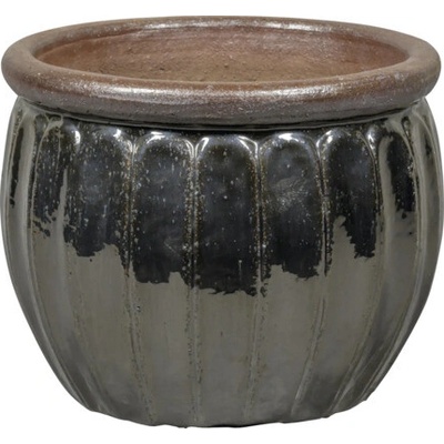 Lafiora Kvetináč glazovaná keramika 48 x 38 cm tmavozelená