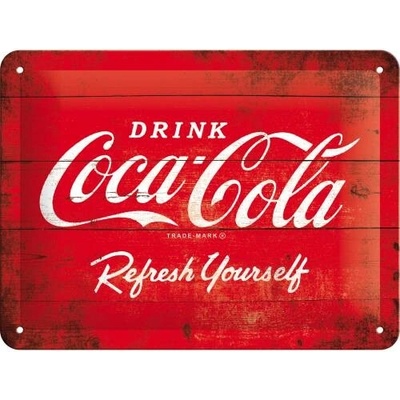 Postershop Plechová cedule - Coca-Cola (Červené logo) 15x20 cm