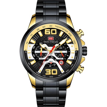 MINI FOCUS Часовник Mini Focus NO-23881 - Черен / Златен KP23881 (NO-23881)