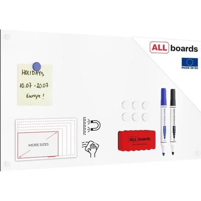 Allboards PME60x30 Magnetická tabule SLIMboard bezrámová 60 x 30 cm