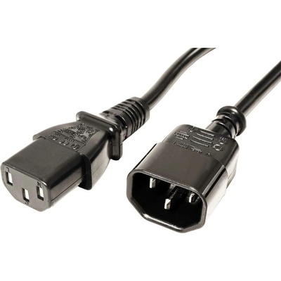Value Kabel síťový prodlužovací, IEC320 C14 - IEC320 C15, 0,5m, černý - 19.99.1120
