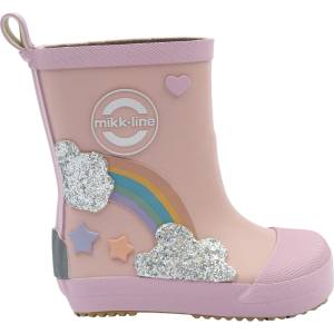 Mikk-Line Детски гумени ботуши Mikk-Line Kid's Wellies Rainbow Patch Barefoot Wellington boots - Adobe Rose - размер 35 (EU) (731-0300-0127)