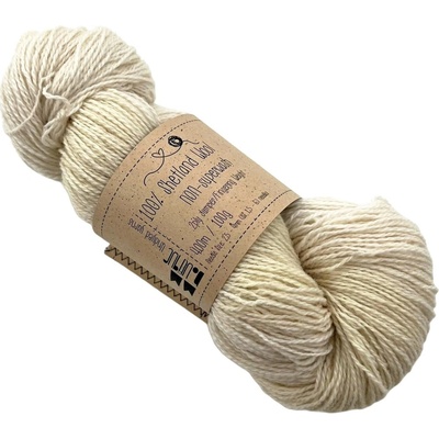 MMboutique 100% Shetlandská ovčí vlna na barvení 2ply 400 m, odstín natur