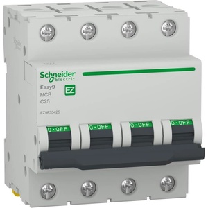 Schneider Electric SE Автоматичен прекъсвач Easy 9 4P 25A крива C 6kA - EZ9F35425 (EZ9F35425)