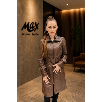 Max Original Leather dámsky kožený kabát 1366 brown Brown