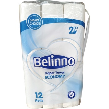 BELINNO кухненска ролка, Economy, Бяла, 12 броя х 110гр