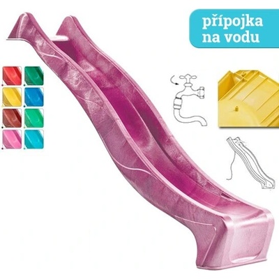 Monkey´s Home skluzavka EkoLine s přípojkou na vodu tmavě růžová 2,90 m