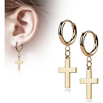 Steel Edge náušnice z chirurgickej ocele 046 rose gold