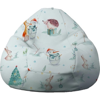 Image 1 of PUFRELAX Пуф круша, 520л. , Nirvana Gigant - Winter Wonderland, Водоустойчив, Перящ се калъф, Пълнеж от Полистиролни перли, принт, 8468 (PUF-G-NGG-TEXP-WON)