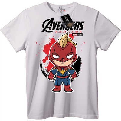 NOONEBRAND Тениска Avengers Края Капитан Марвъл Chibi - 2XL, Black