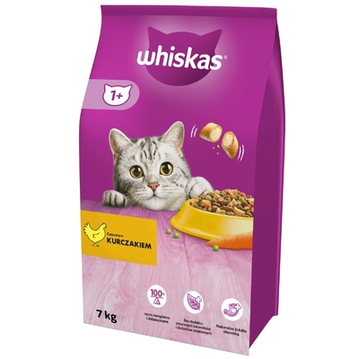 Whiskas Adult 7кг - суха храна за възрастни котки, с вкусно пилешко месо