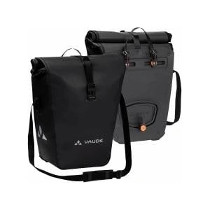 VAUDE bike bags for luggage carriers Aqua Back 2 x 24 L, waterproof rear panniers, bicycle luggage carrier bag for the back, easy attachment - Made in Germany, black - 12411 - mallbg