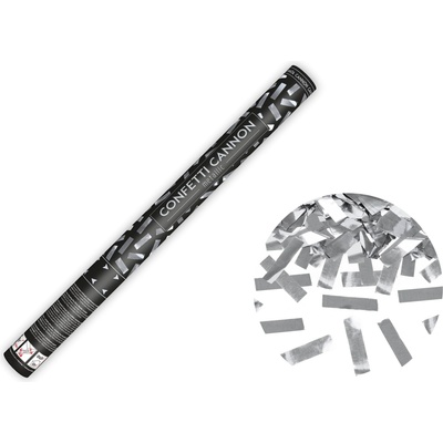 Party Strieborné konfety delo 60 cm metalický efekt