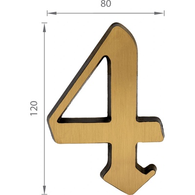 SS - DOMOVÁ ČÍSLICA "4" - 120 mm Výška: 125 mm