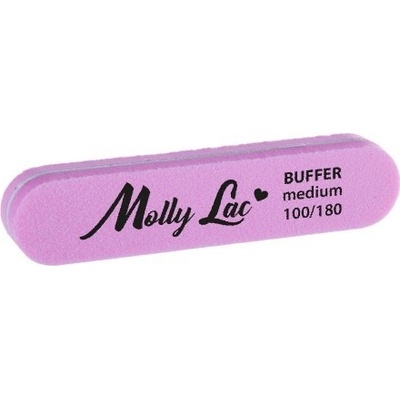 Molly Lac Penový pilník na nechty mini rovný zaoblený ružový 100/180