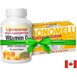 Natural Factors Промо пакет липозомен витамин C 500 mg 90 софтгел капсули + билков чай с джинджифил и куркума Natural Factors и Bonomelli (77262)