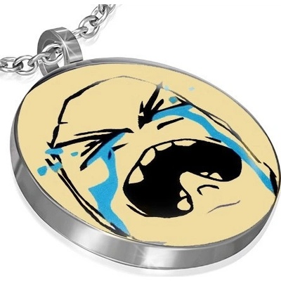 Šperky eshop Přívěsek Meme z oceli Crying Baww Face AA30.27