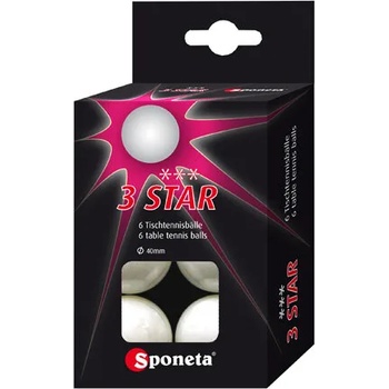 SPONETA Топчета за тенис на маса sponeta 3 star, 6 БР