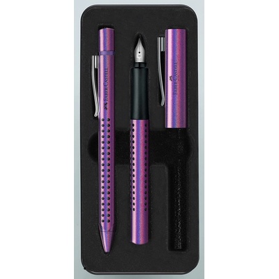 Faber Castell 201534 Grip dárková sada plnícího a kuličkového pera fialová 3 ks
