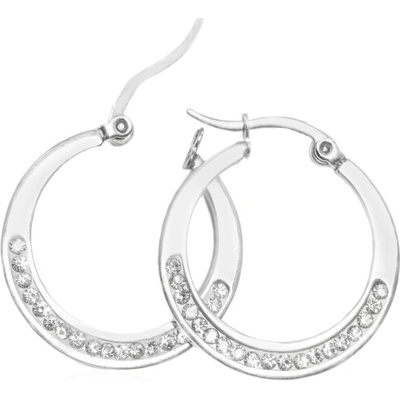 BM Jewellery Náušnice kruhy se zirkony 2,5 cm z chirurgické oceli S1023040
