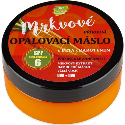 Vivaco 100% přírodní mrkvové opalovací máslo SPF6 s beta karotenem 150 ml