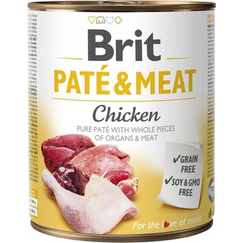 Brit Pate & Meat Chicken - Консерва с 48% пилешко и 22% телешко мес, о 800 гр