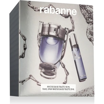 Paco Rabanne Invictus Подаръчен комплект EDT 100 ml + EDT 20 ml опция Silver Cover