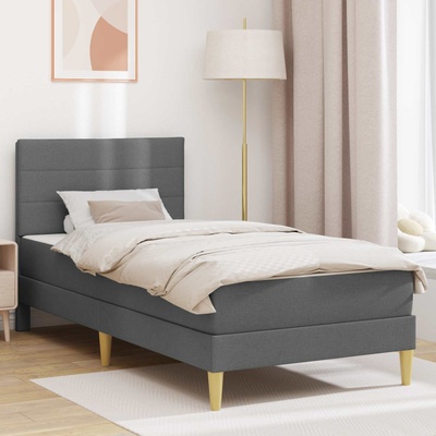 vidaXL Рамка за легло Тъмен сив 90 x 190 cm Полиестер (3414930)