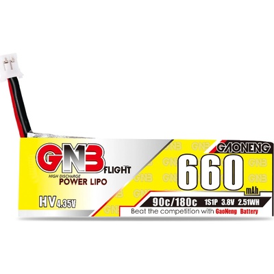 GAONENG GNB LiHV Battery 1S 3.8V 660mAh 90C PH2.0 Cabled