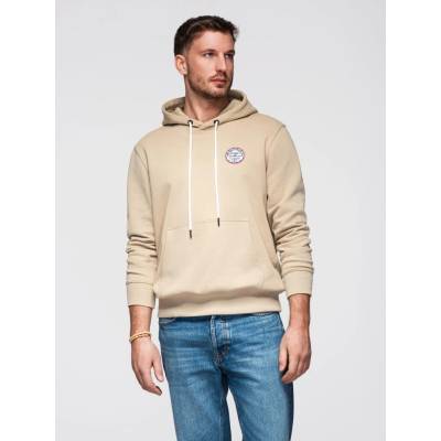 Ombre Men's kangaroo sweatshirt with hood and college style patch sand