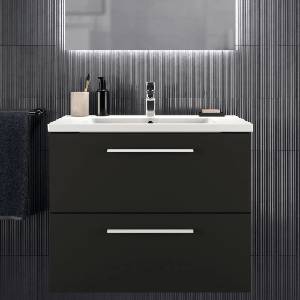 Ideal Standard i. life B стенен шкаф за монтаж, матово карбоново сиво, 2 чекмеджета, 80 см (T5272NV)