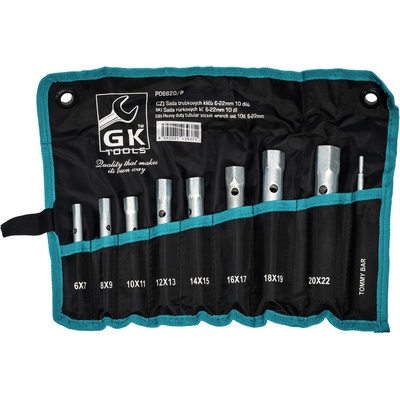 GK Tools sada trubkových klíčů 6-22 mm 9 dílů textilní obal P06620/P