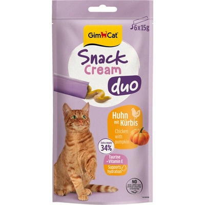 GimCat Snack Cream Duo kuracie a tekvica 6 x 15 g