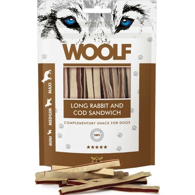 WOOLF Snack WOOLF Classic poch. Long Rabbit and Cod Sandwich 100 g