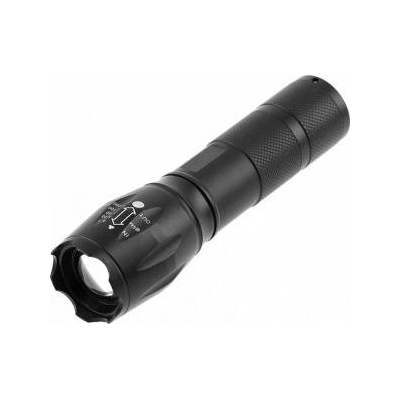 GTV Flashlight Pocket Flashlight SOS Zoom Battery Operated 3xAAA 1.5V, 5W, 300LM, 6400K, 200m, IP44, Black