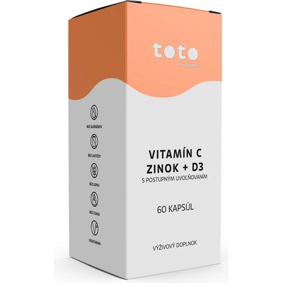 Toto Vitamín C + Zinok + D3 s postupným uvoľňovaním 60 kapsúl