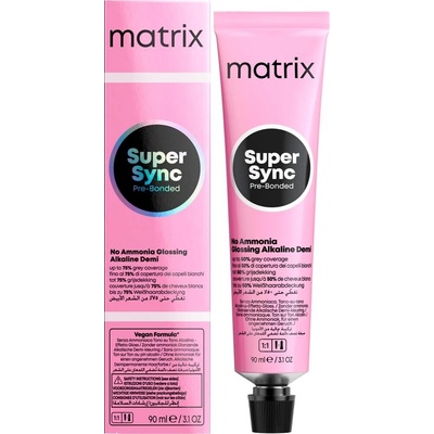 Matrix Super Sync Pre-Bonded Glossing Alkaline Demi Toner demi-permanentní toner 7NA 90 ml
