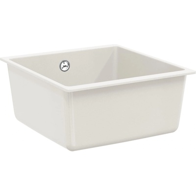 vidaXL Мивка Бяло 430 x 460 мм 80% Кварц и 20% Смола (42028423)