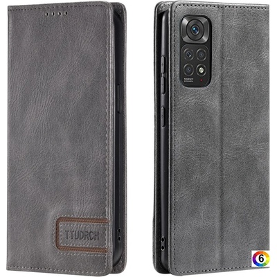 Xiaomi Redmi Note 12S 4G TTUDRCH RFID Retro Texture Magnetic Кожен Калъф и Протектор