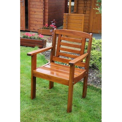 Zahradní dřevěné křeslo pevné LONUS bez povrchové úpravy