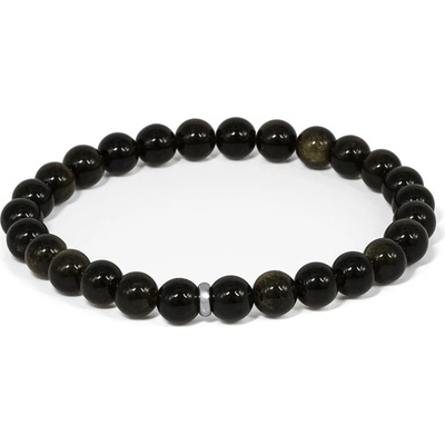 Agato Korálkový náramok z obsidiánu MINK142/20