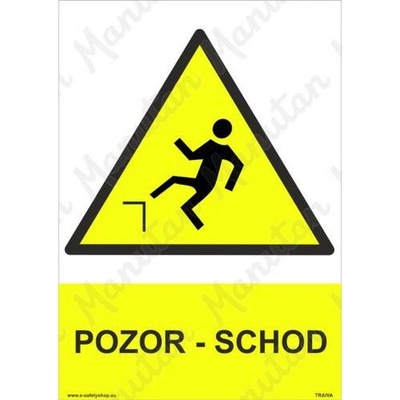 Manutan Pozor schod, plast 148 x 210 x 2 mm A5
