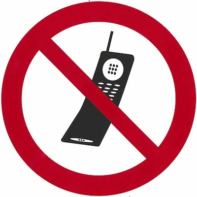 CONTACTO Tabulka, piktogram: "Zákaz používaní mobilních telefonů", průměr 100 mm | CONTACTO, 7675/010