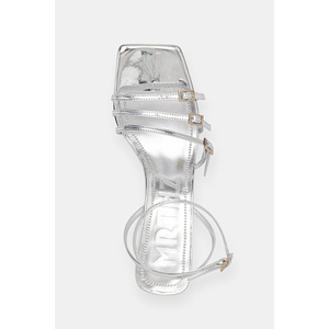 Souliers Martinez сандали със скосена пларформа кожени EDEN (EDEN.SILVER)