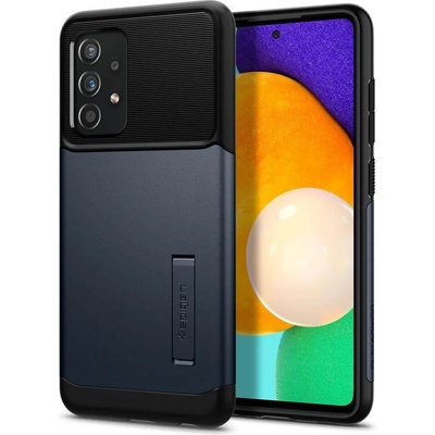 Spigen Slim Armor Case - хибриден кейс с най-висока степен на защита за Samsung Galaxy A52, Galaxy A52 5G (тъмносин)