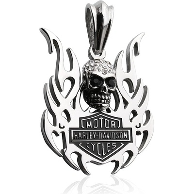 Harley Davidson Prívesok s lebkou z chirurgickej ocele S335120