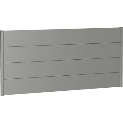 Kovový plot Biohort 200 x 90 cm hliník sivý kremeň metalický