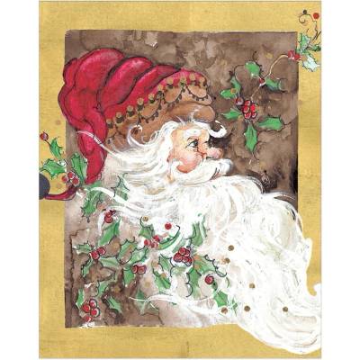 žiadna značka Vianočná pohľadnica Mikuláš 10 x 12 cm